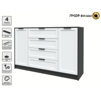 Тумба Тренд КТ-Т160 (Антрацит ЛДСП/ Белый ЛМДФ) Ш1600 В1020 Г451